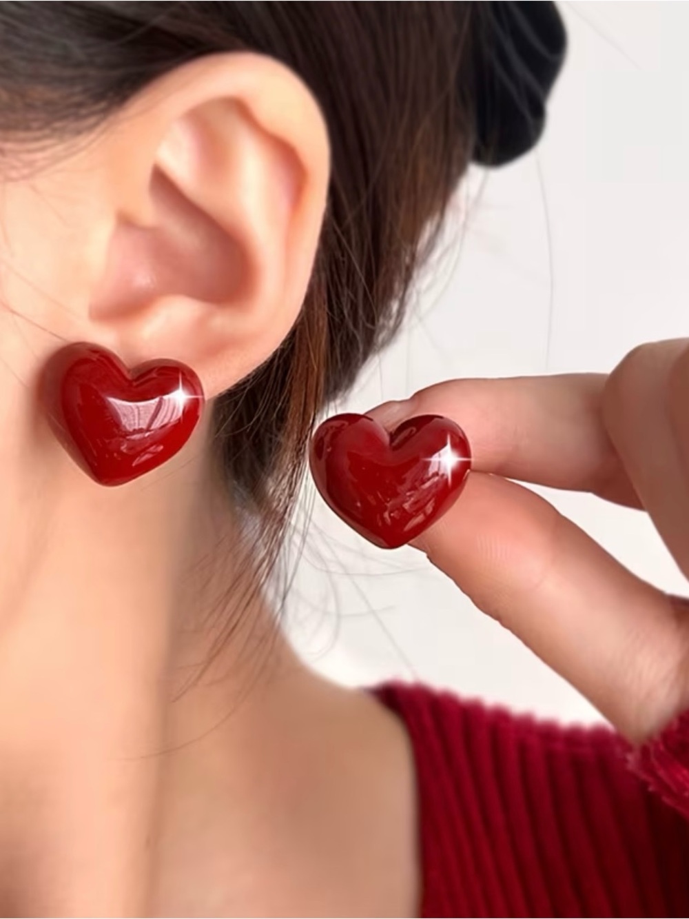 NEW! Red Heart Stud Earrings. Cute Heart earrings. Elegant Heart Earrings ❤️